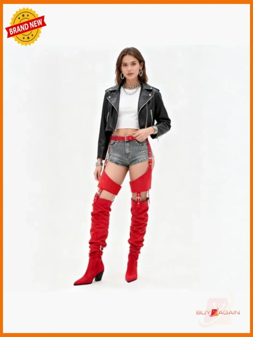 Thigh High Boots Over the Knee Chunky Heel Faux Suede Side Zipper
